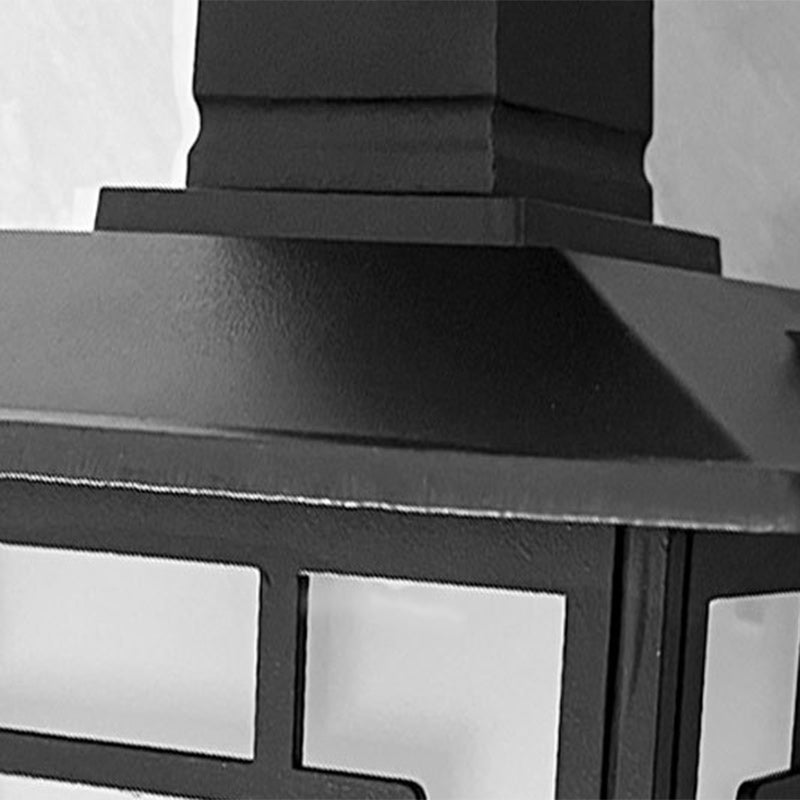 Traditionelle chinesische wasserdichte Eisen-Aluminium-Glas-Zylinder-Pergola 1-Licht halb eingelassene Deckenleuchte Außenleuchte für Terrasse im Freien