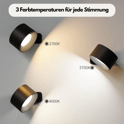 360° kabellose wiederaufladbare Wandleuchte | Vielseitige LED-Beleuchtungslösung