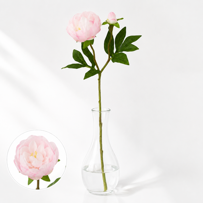 Realistischer Seidenpfingstrosenstiel mit Knospen und flexiblem langem Stiel