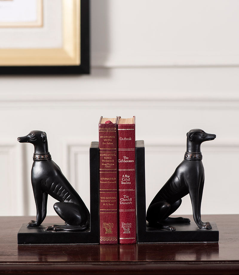 Wachhund Buchstützen-Set - Schwarz