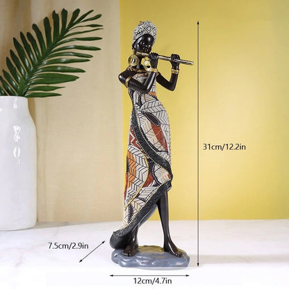Afrikanische weibliche Musiker-Skulptur
