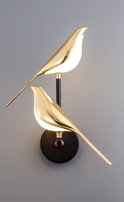 Moderne Vogel Wandlampe Gold - Minimalistische Wandbeleuchtung für dekorative Beleuchtung
