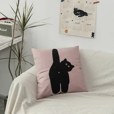 Black Cat & Garden Gepolsterter Kissenbezug | Heim Zeile