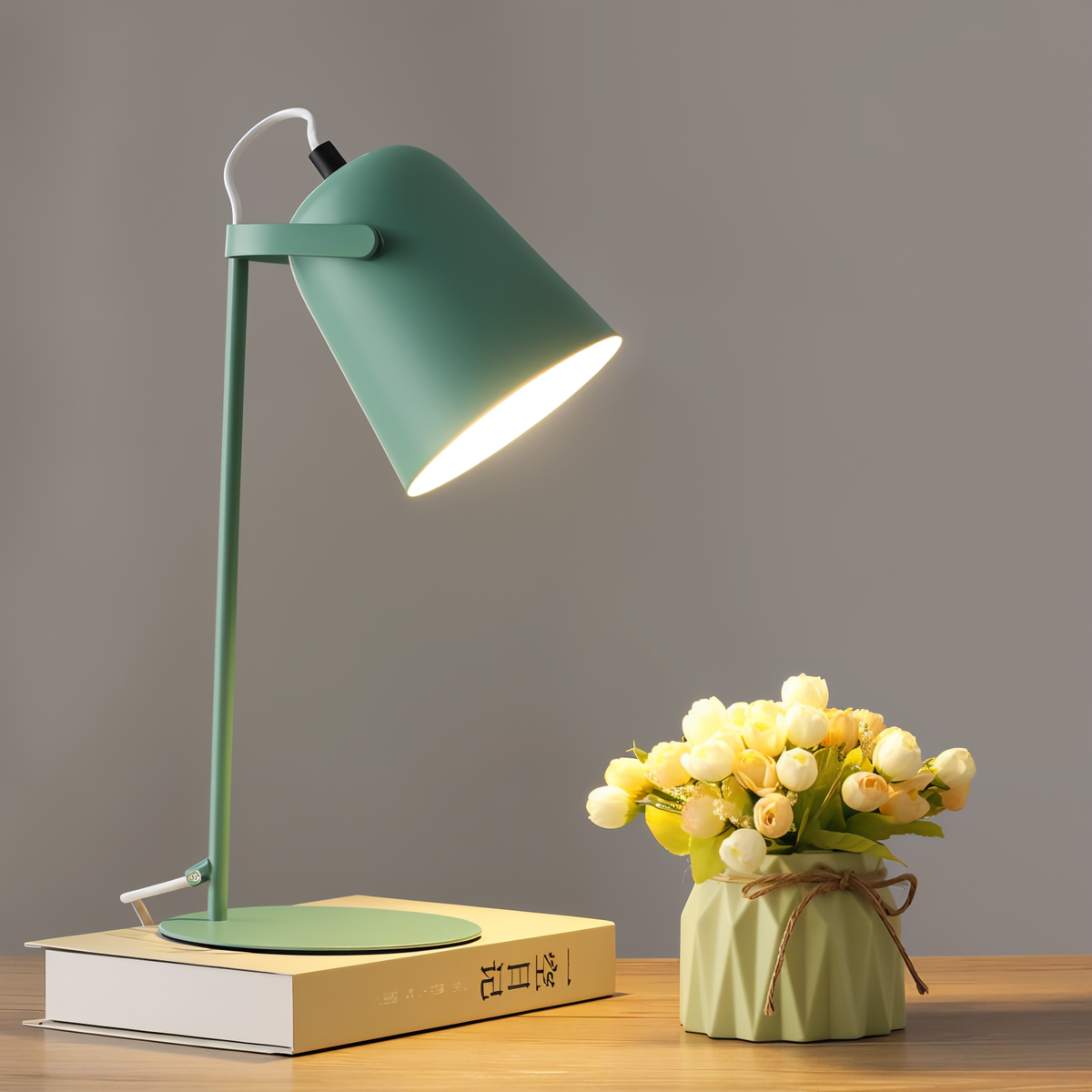 Macaron Tischlampe - Nordische Gelbe Schreibtischlampe - Verstellbare Lampe