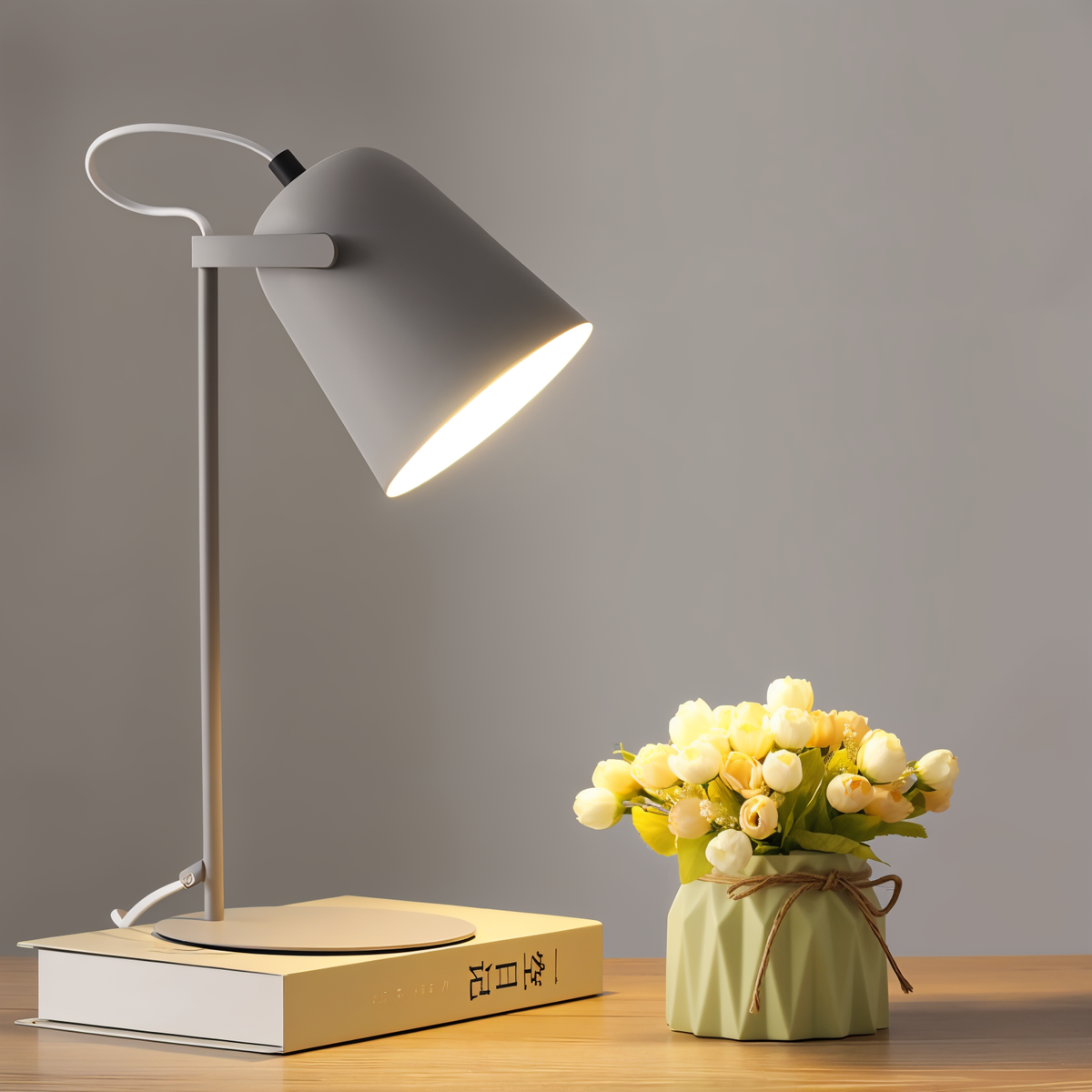 Macaron Tischlampe - Nordische Gelbe Schreibtischlampe - Verstellbare Lampe