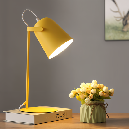 Macaron Tischlampe - Nordische Gelbe Schreibtischlampe - Verstellbare Lampe
