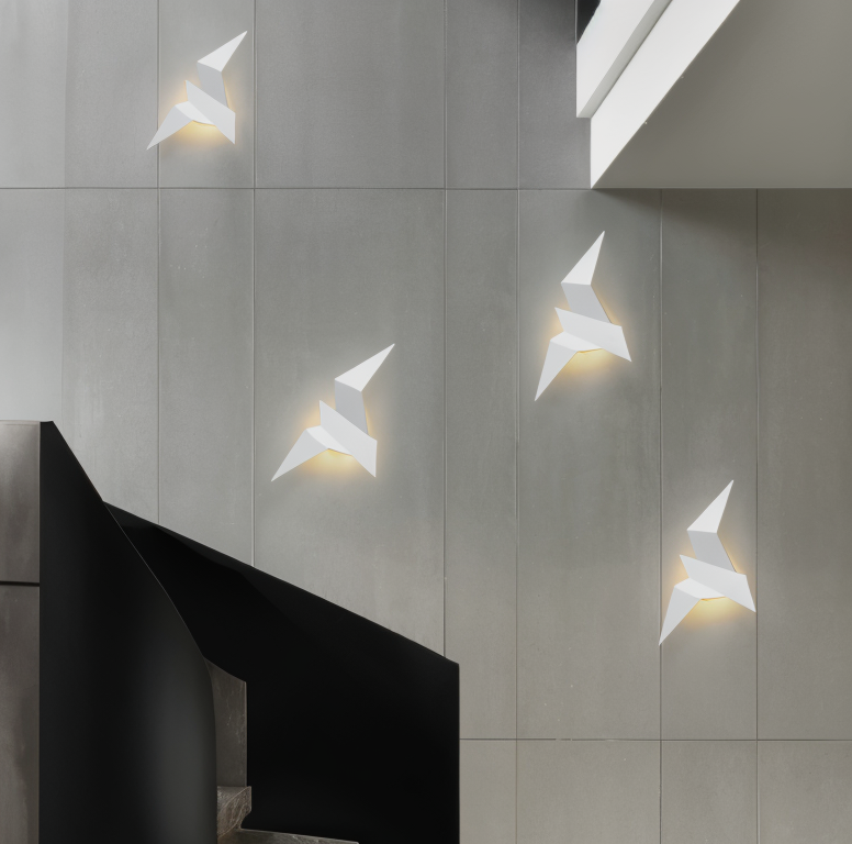 OriTori Wandlampe - Geometrische Origami-Vogel-Wandlampe - Japanisches Stil Wandlampe Design