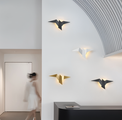 OriTori Wandlampe - Geometrische Origami-Vogel-Wandlampe - Japanisches Stil Wandlampe Design