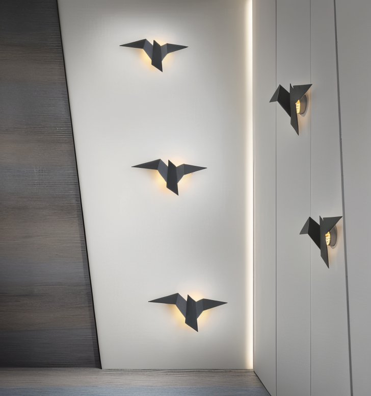 OriTori Wandlampe - Geometrische Origami-Vogel-Wandlampe - Japanisches Stil Wandlampe Design