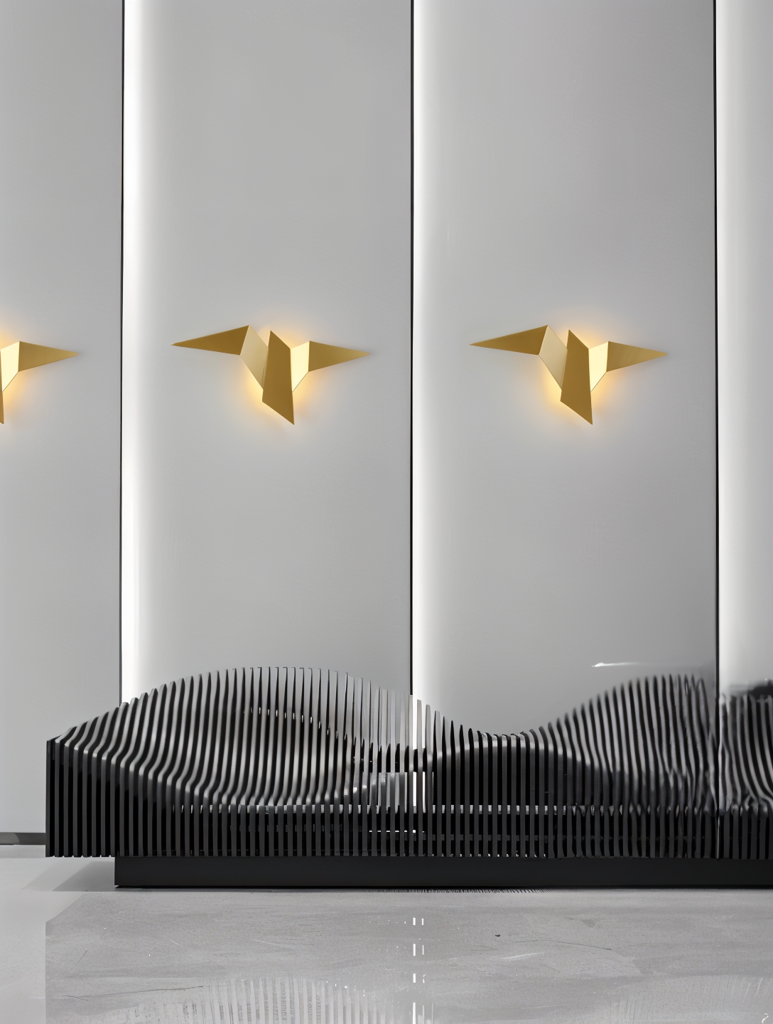 OriTori Wandlampe - Geometrische Origami-Vogel-Wandlampe - Japanisches Stil Wandlampe Design