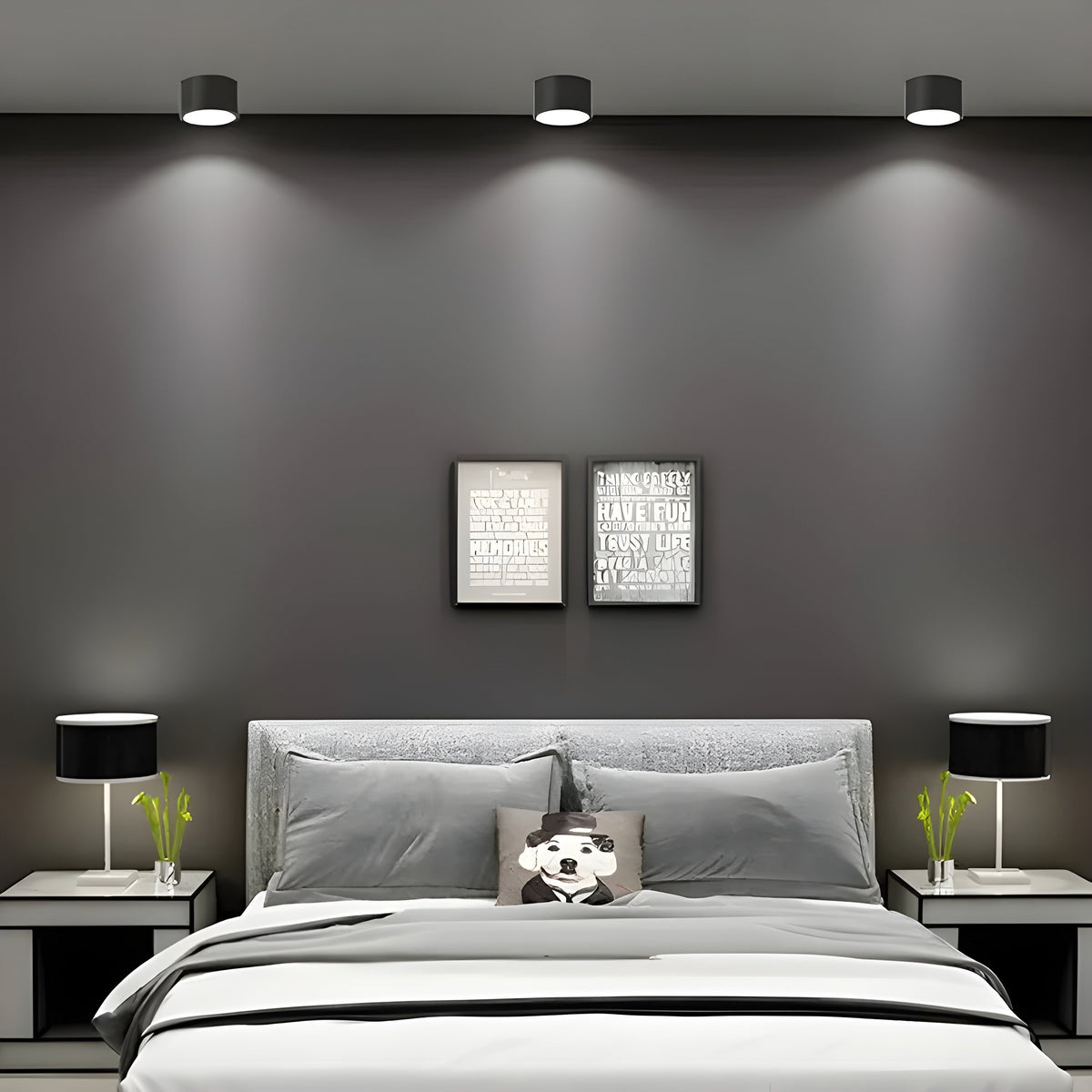 LED-Deckenleuchte in zylindrischer Form – Warmes Licht im Vintage-Industriedesign | Mit dekorativem Holzelement