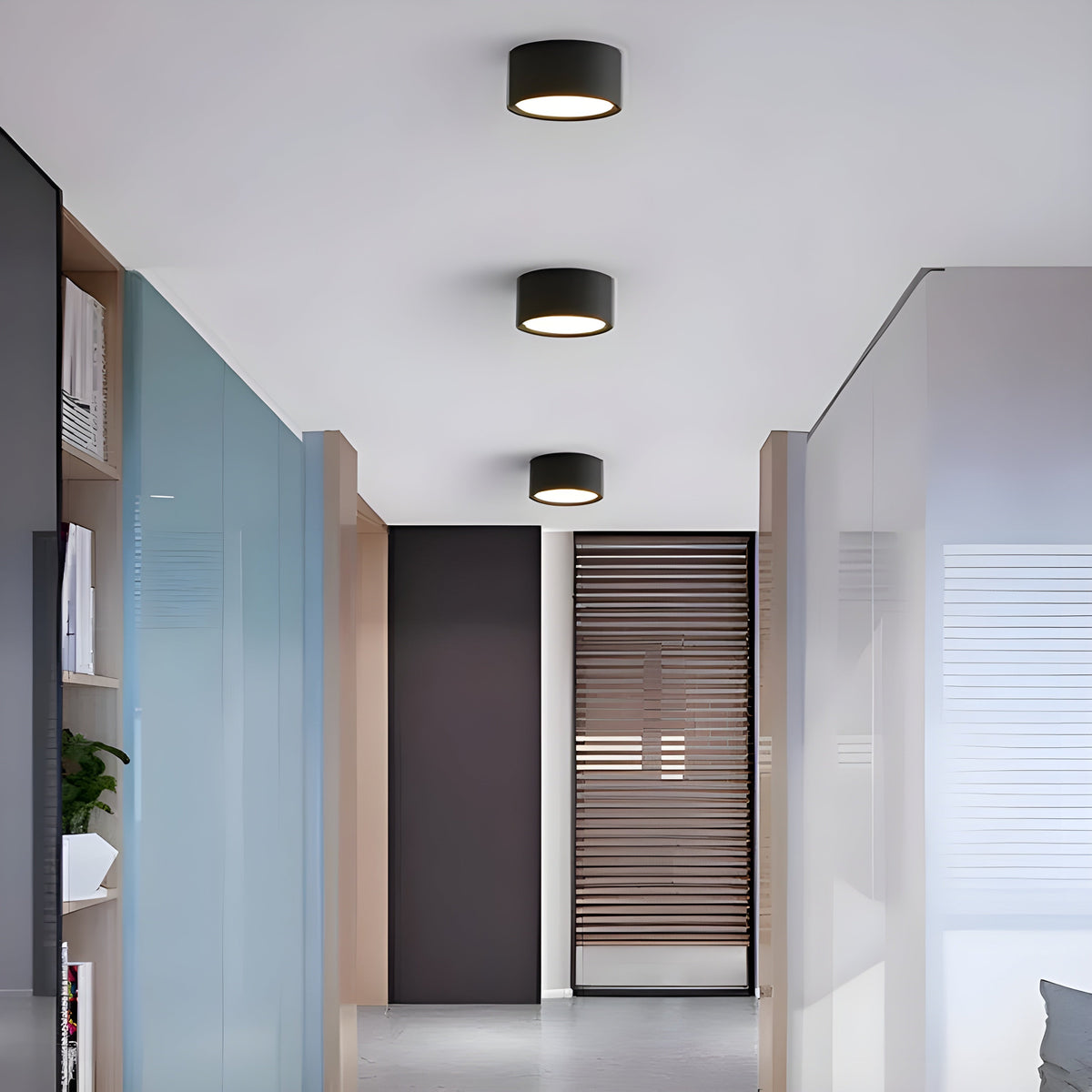 LED-Deckenleuchte in zylindrischer Form – Warmes Licht im Vintage-Industriedesign | Mit dekorativem Holzelement