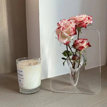 Klarer Acrylbilderrahmen-Vase – Elegante Wohnkultur für einzelne Stängel