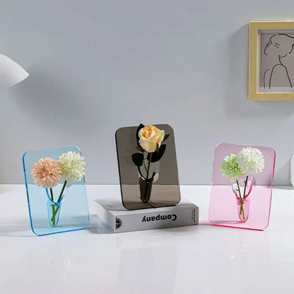 Klarer Acrylbilderrahmen-Vase – Elegante Wohnkultur für einzelne Stängel