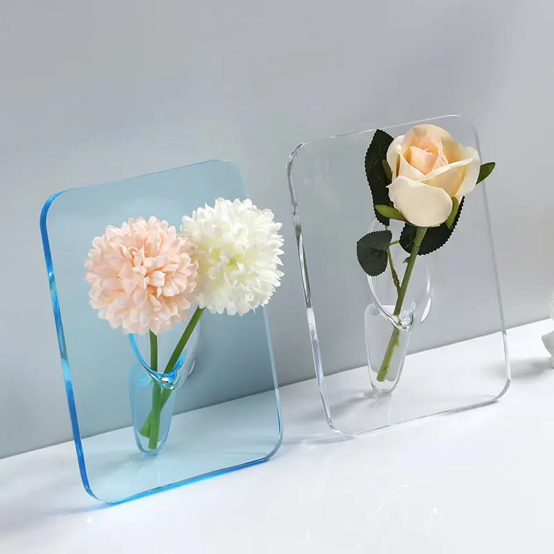 Klarer Acrylbilderrahmen-Vase – Elegante Wohnkultur für einzelne Stängel