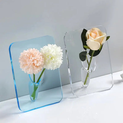 Klarer Acrylbilderrahmen-Vase – Elegante Wohnkultur für einzelne Stängel