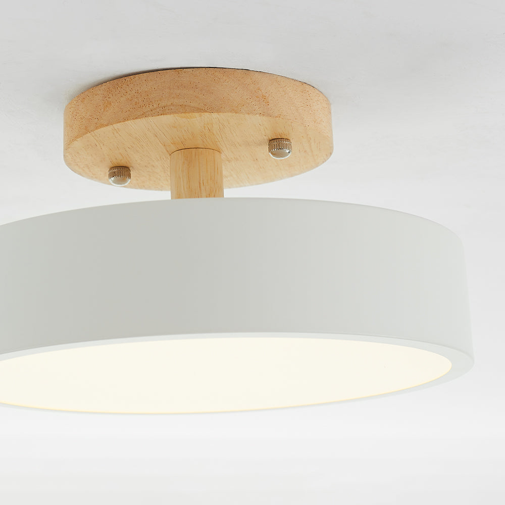 Moderne LED-Deckenleuchte aus Holz – Quinn-Deckenlampe für Wohnzimmer, Flur, Schlafzimmer und Esszimmer