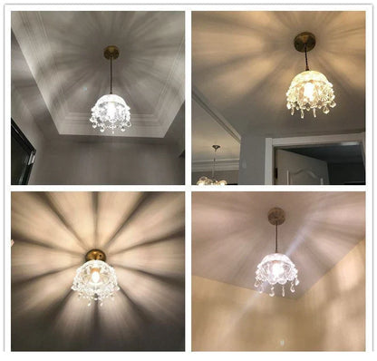 Minimalistische Retro Kristallglas Pendelleuchte Zuhause Licht