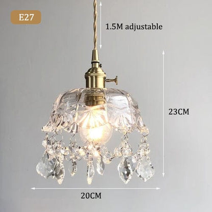Minimalistische Retro Kristallglas Pendelleuchte Zuhause Licht
