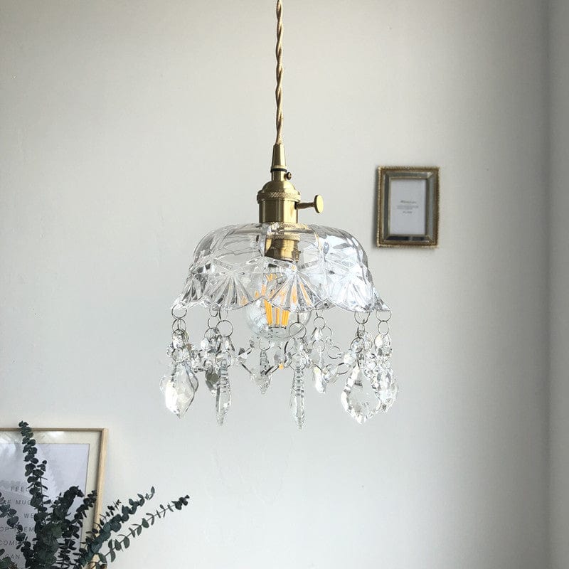 Minimalistische Retro Kristallglas Pendelleuchte Zuhause Licht