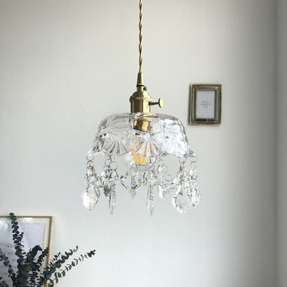 Minimalistische Retro Kristallglas Pendelleuchte Zuhause Licht