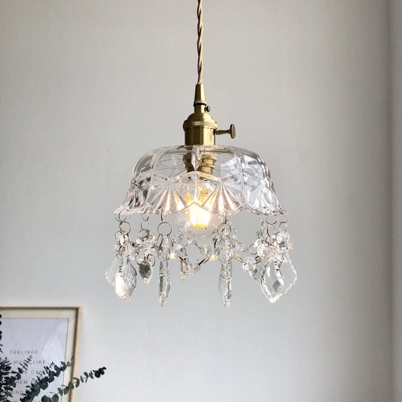 Minimalistische Retro Kristallglas Pendelleuchte Zuhause Licht