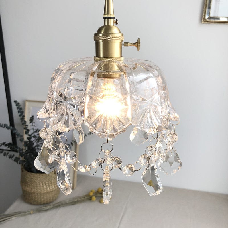 Minimalistische Retro Kristallglas Pendelleuchte Zuhause Licht