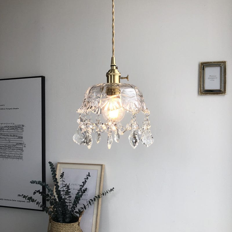 Minimalistische Retro Kristallglas Pendelleuchte Zuhause Licht