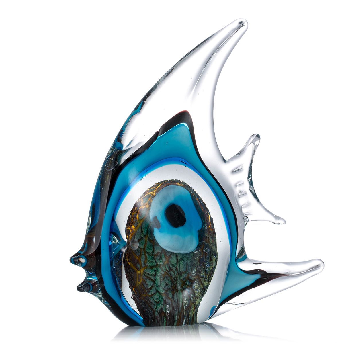 Mehrfarbiger gepunkteter tropischer Fisch zarte Glas Skulptur elegante Wohnungsdekoration Glas Fisch exquisite Raum Wohnungsdekoration Handwerk