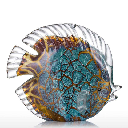 Mehrfarbiger gepunkteter tropischer Fisch zarte Glas Skulptur elegante Wohnungsdekoration Glas Fisch exquisite Raum Wohnungsdekoration Handwerk