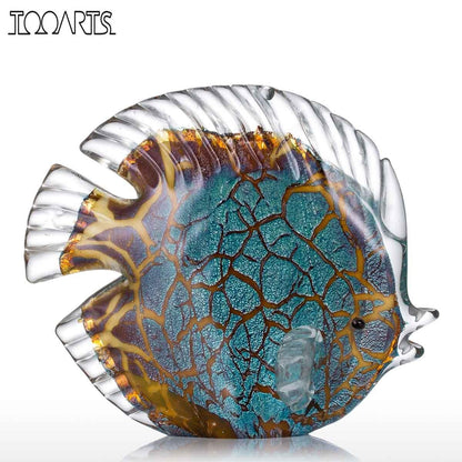 Mehrfarbiger gepunkteter tropischer Fisch zarte Glas Skulptur elegante Wohnungsdekoration Glas Fisch exquisite Raum Wohnungsdekoration Handwerk