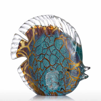 Mehrfarbiger gepunkteter tropischer Fisch zarte Glas Skulptur elegante Wohnungsdekoration Glas Fisch exquisite Raum Wohnungsdekoration Handwerk