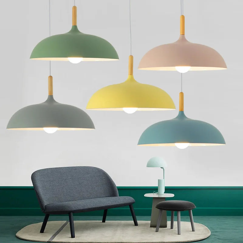 Moderne Deckenlampe Eichenholz | Skandinavische Pendelleuchte für das Wohnzimmer