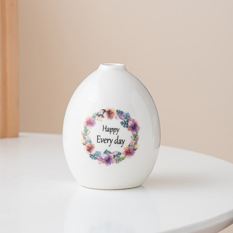 Elegante keramische inspirierende Zitate Vase