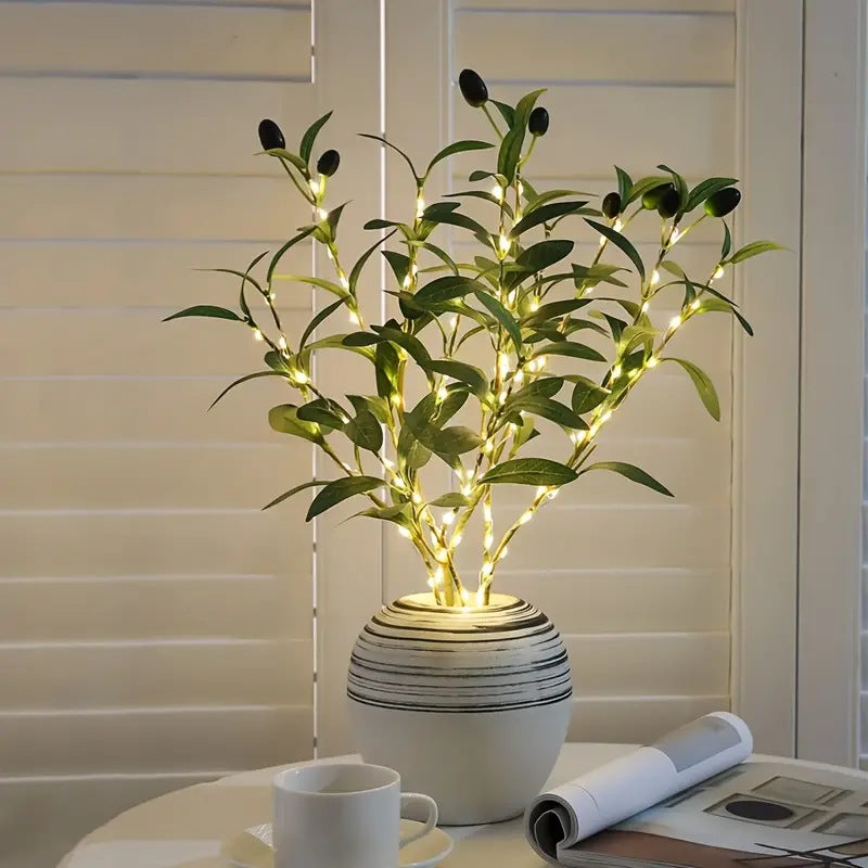 LUMIVISTA OLIVE LIGHT – Mediterrane LED-Lichtzweige für atmosphärische & drahtlose Dekoration