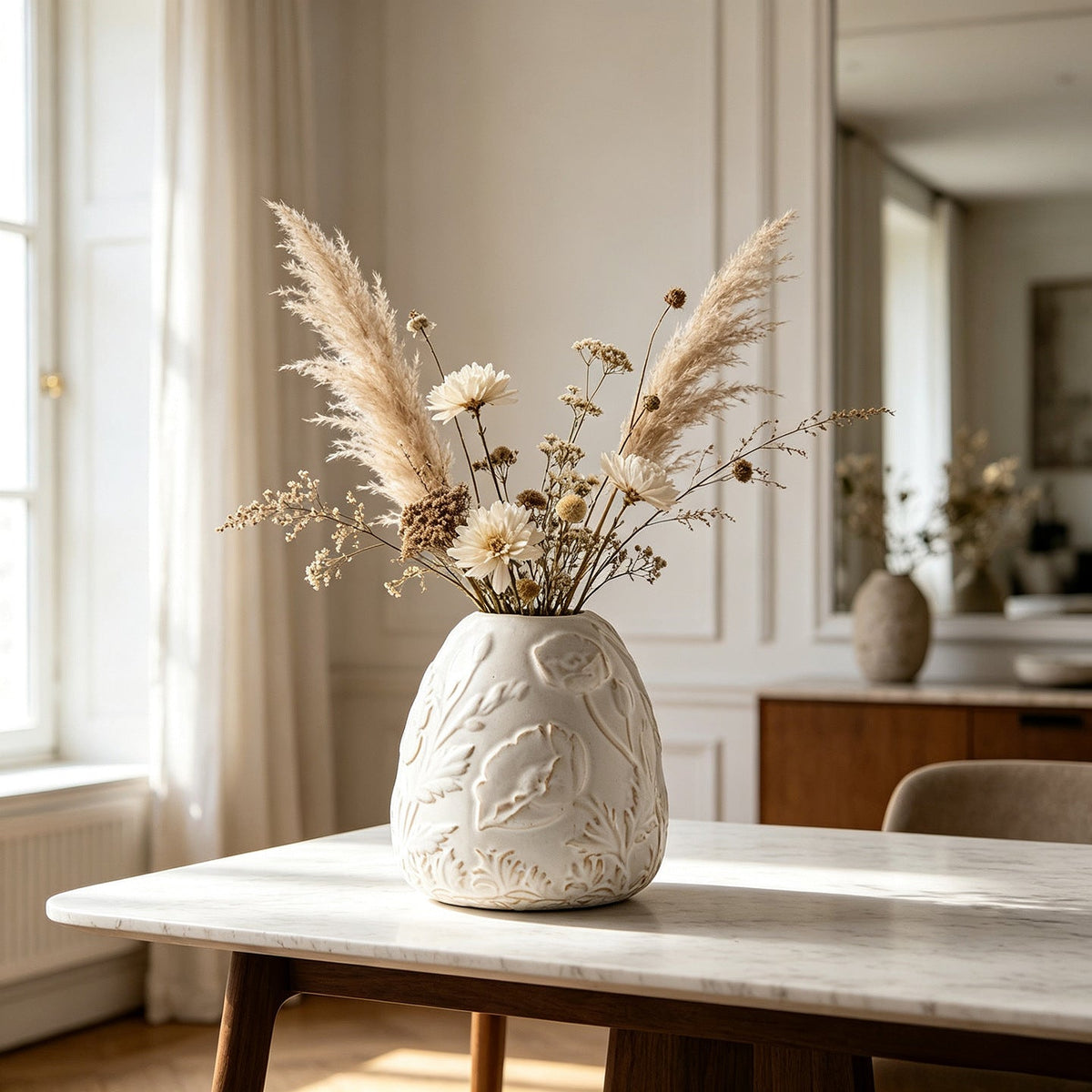 Keramische profilierte Blumen Tischvase