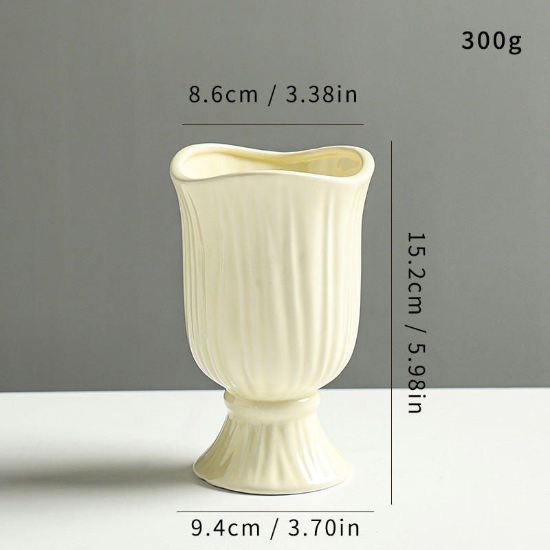 Elegante strukturierte Keramikblumenvase