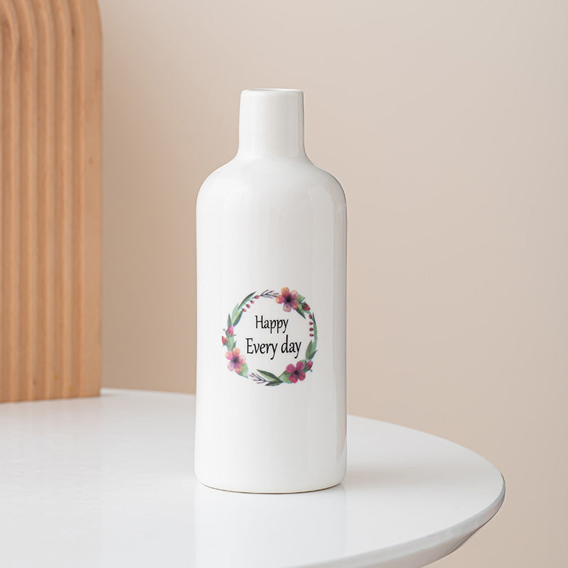 Elegante keramische inspirierende Zitate Vase