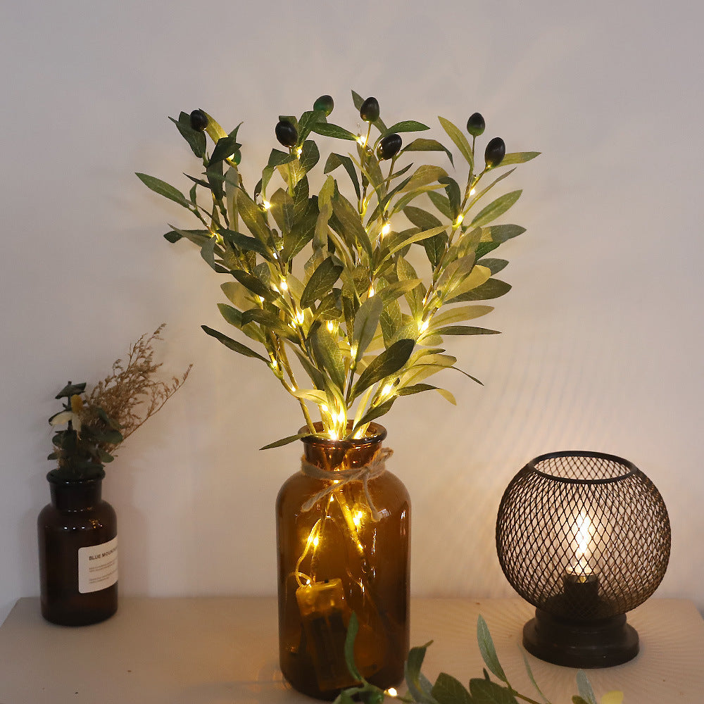 LUMIVISTA OLIVE LIGHT – Mediterrane LED-Lichtzweige für atmosphärische & drahtlose Dekoration