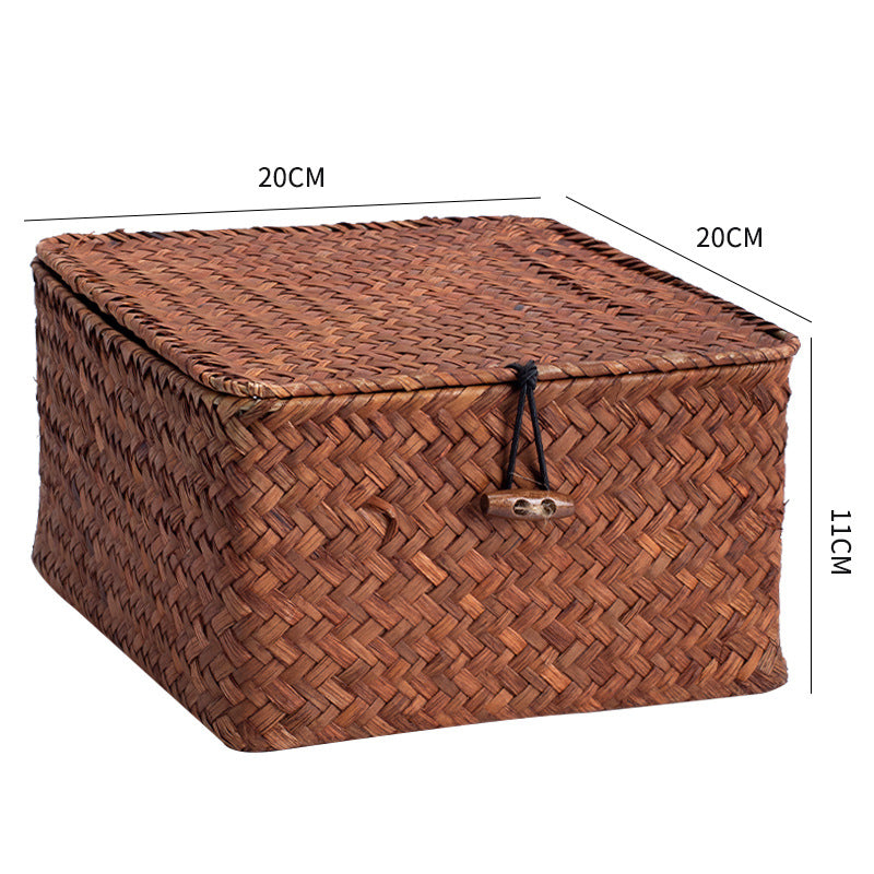 Handgewebte Aufbewahrungsbox mit Deckel
