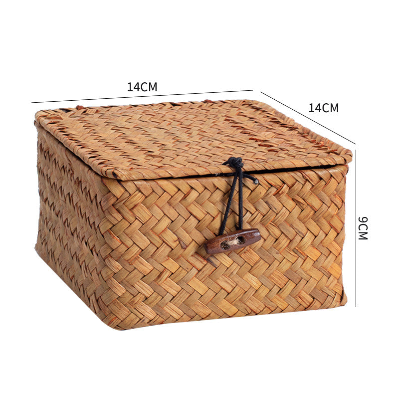 Handgewebte Aufbewahrungsbox mit Deckel