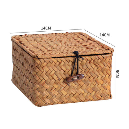 Handgewebte Aufbewahrungsbox mit Deckel