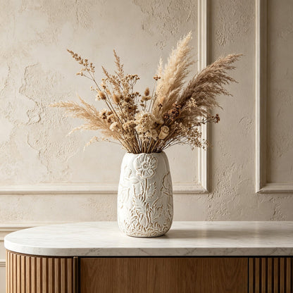 Keramische profilierte Blumen Tischvase