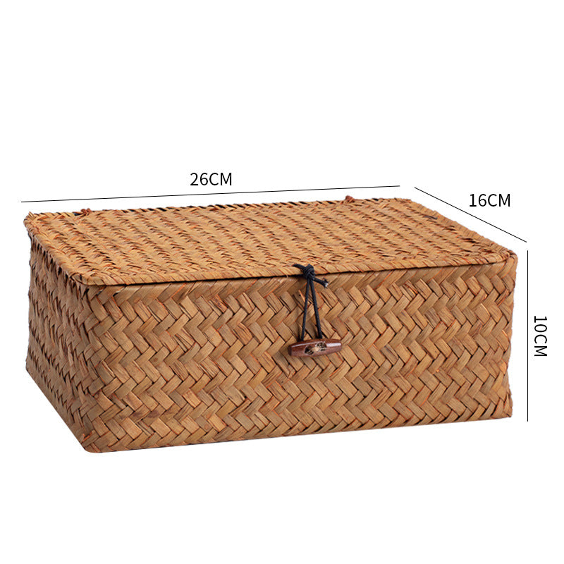 Handgewebte Aufbewahrungsbox mit Deckel