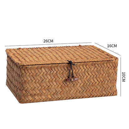 Handgewebte Aufbewahrungsbox mit Deckel