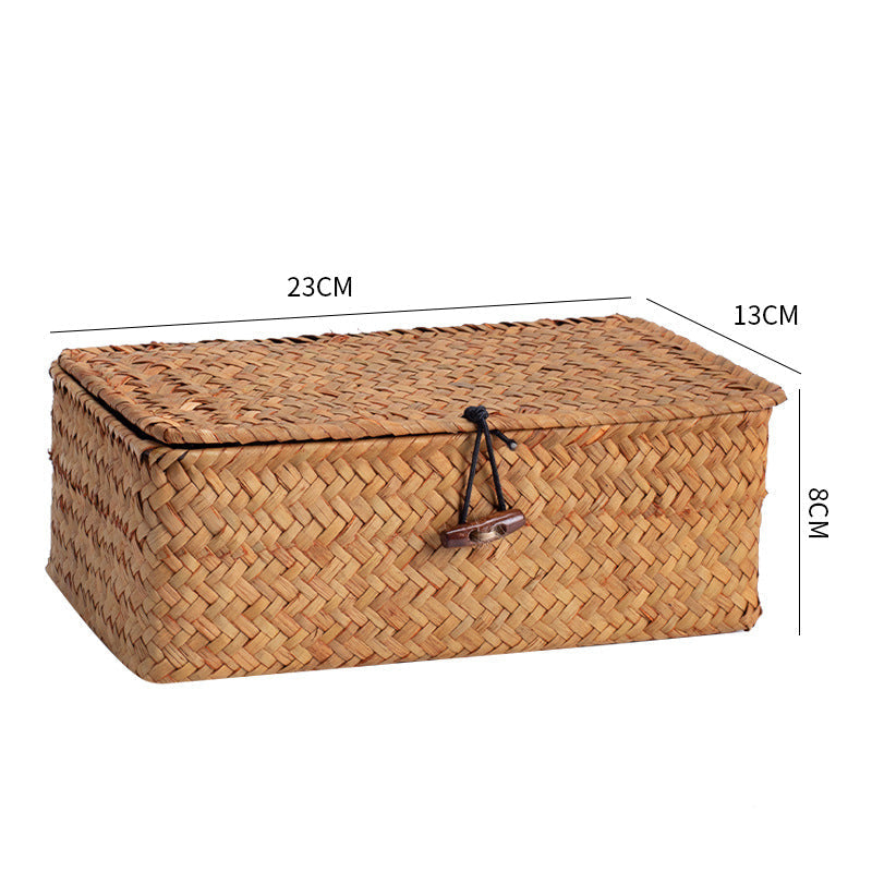 Handgewebte Aufbewahrungsbox mit Deckel