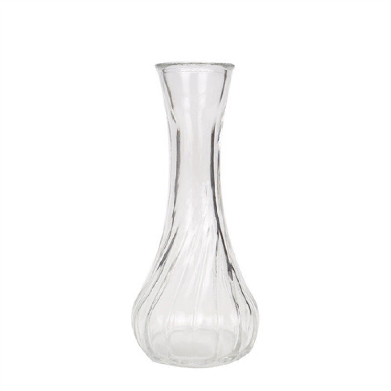 Mundgeblasene Glas-Bouquetvase mit geriffeltem Hals und beschwertem Fuß