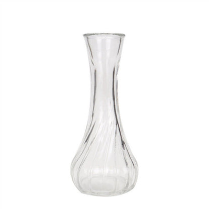 Mundgeblasene Glas-Bouquetvase mit geriffeltem Hals und beschwertem Fuß