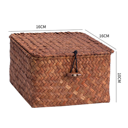 Handgewebte Aufbewahrungsbox mit Deckel