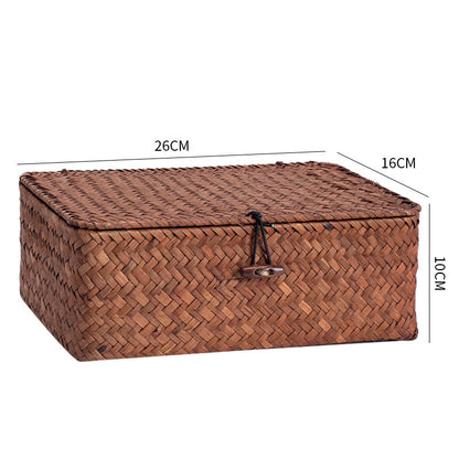 Handgewebte Aufbewahrungsbox mit Deckel